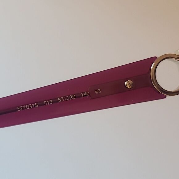 Salvatore Ferragamo Classic Logo Teacup 52mm Round Purple Red Magenta Sunglasses - Picture 7 of 14